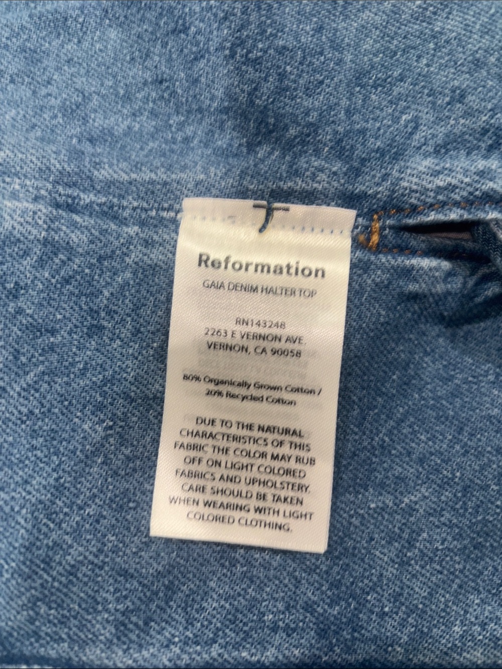 Reformation Gaia Denim Halter Top - Picture 6 of 9